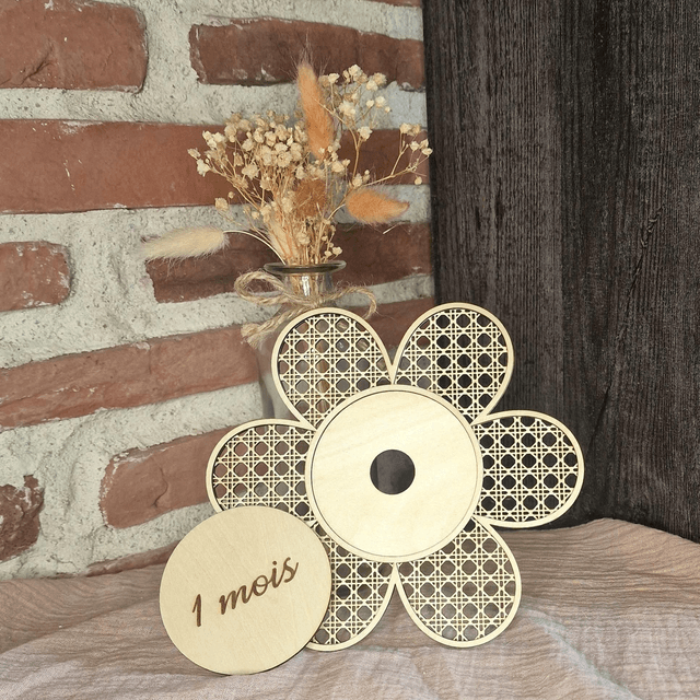 Cartes étapes naissance - Motif Fleur