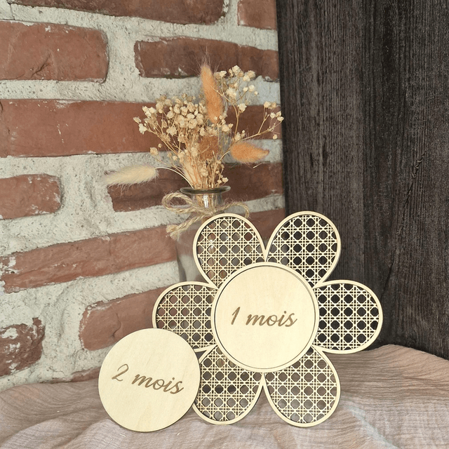 Cartes étapes naissance - Motif Fleur