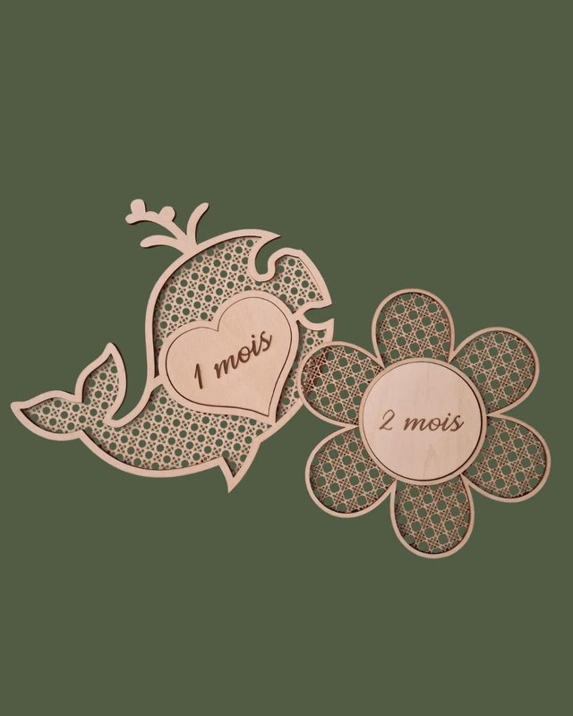 Cartes étapes naissance - Motif baleine