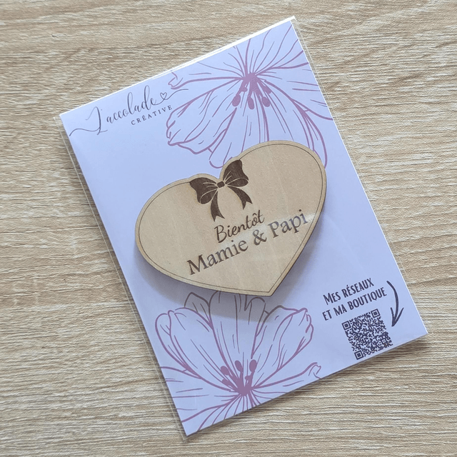 Magnets en bois gravés - Cadeaux personnalisé artisanaux