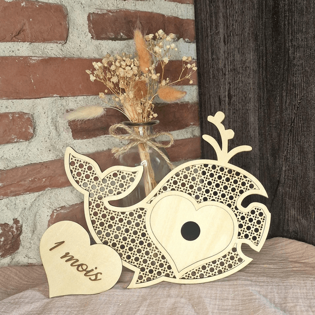 Cartes étapes naissance - Motif baleine