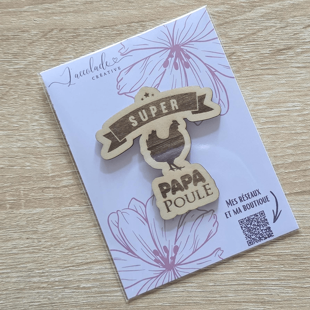 Magnets en bois gravés - Cadeaux personnalisé artisanaux